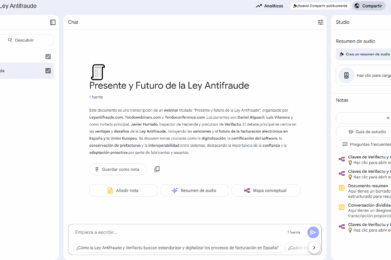 La AEAT explica el impacto de la Ley Antifraude en los ERP y los software de contabilidad (Google NotebookLM)