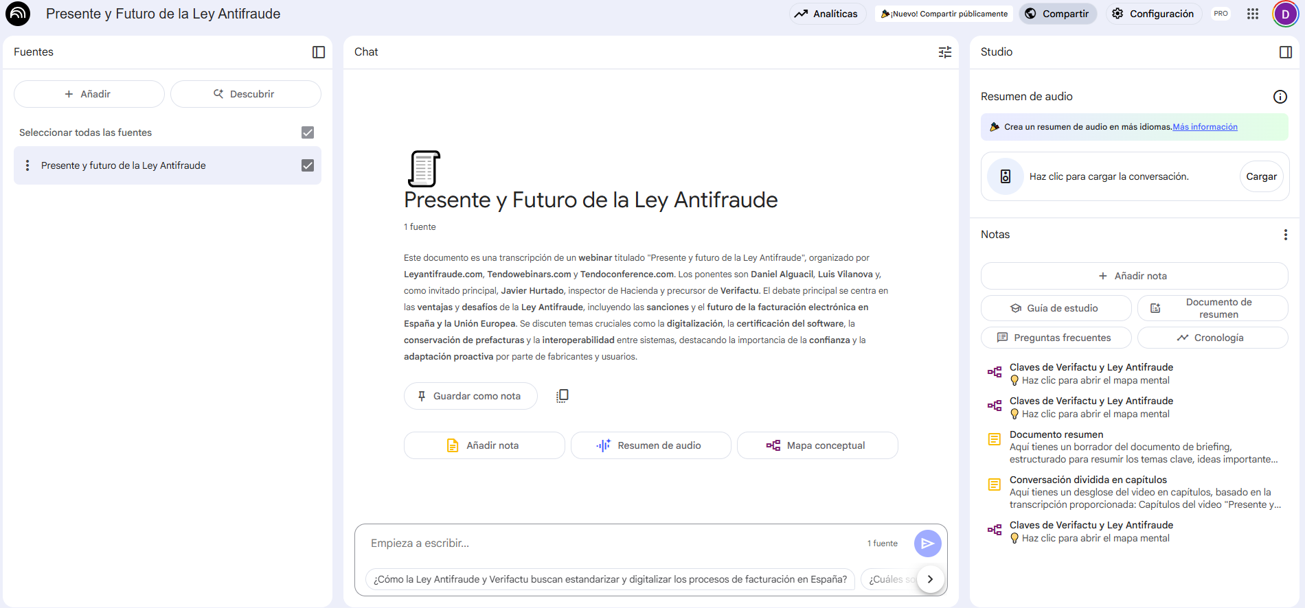 La AEAT explica el impacto de la Ley Antifraude en los ERP y los software de contabilidad (Google NotebookLM)
